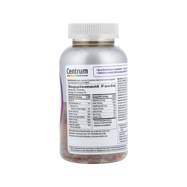 Centrum Women 50+ MultiGummies Assorted Natural Fruit – 140 Gummies