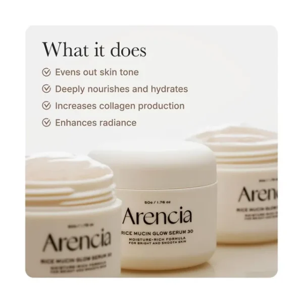 Arencia Rice Mucin Glow Serum – 50g