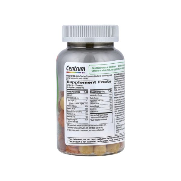 Centrum Adults 50+ MultiGummies Assorted Natural Fruit – 90 Gummies