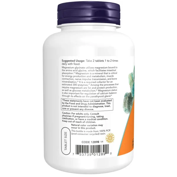 NOW Foods Magnesium Glycinate – 180 Tablets
